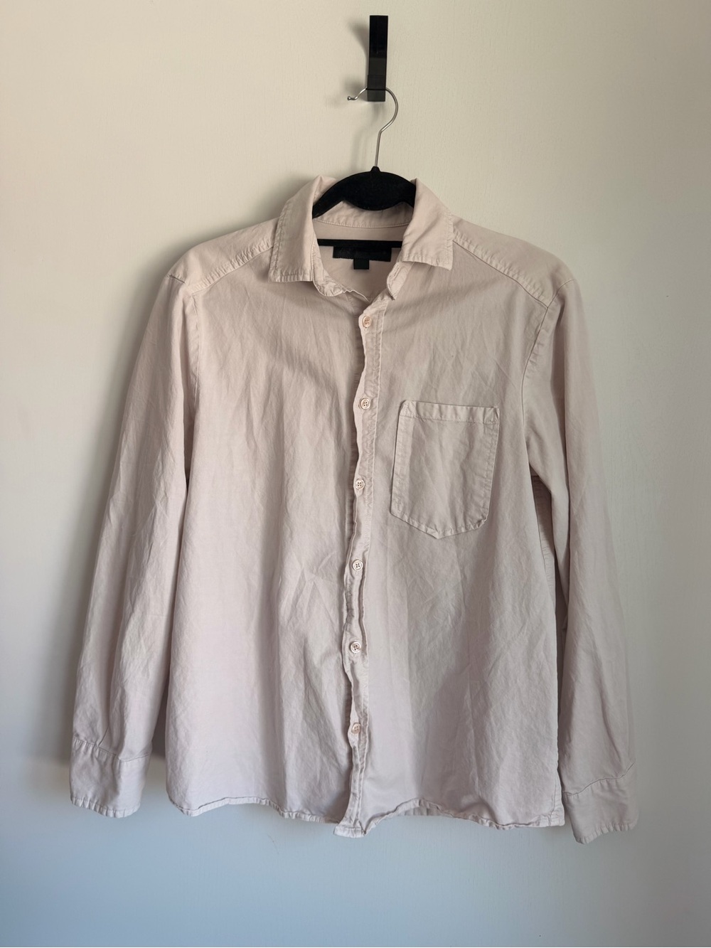Zara Classic Button-Down Shirt in Dust Pink